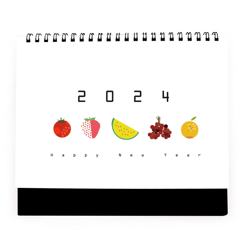 2024桌曆設計-幾何創意水果月曆-fruitage