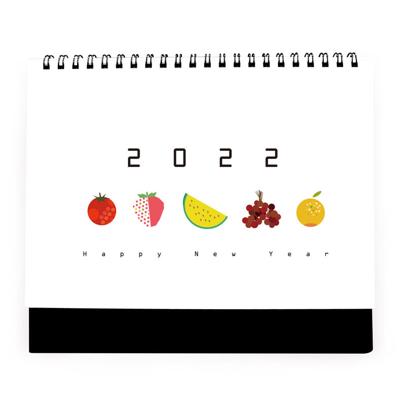 右腳設計-2022桌曆設計-幾何創意水果月曆-桌曆設計印刷,三角桌曆,桌曆設計公版,桌曆設計範例